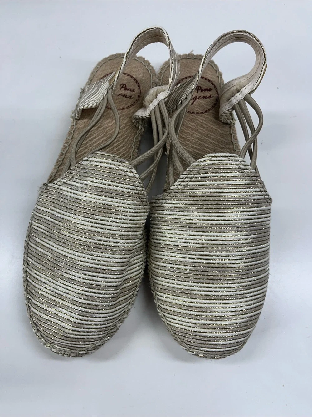 New Toni Pons Espadrilles In Tan/Gold Size EU 37(US 6.5)